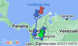 Google Map: Bogota to Tayrona