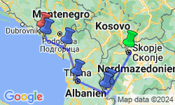 Google Map: Nordmazedonien, Albanien & Montenegro: Balkan