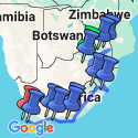 Google Map: South Africa, Eswatini & Lesotho