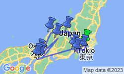 Google Map: Winterreis Japan, 15 dagen