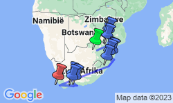 Google Map: 16-daagse rondreis Klassiek Zuid-Afrika