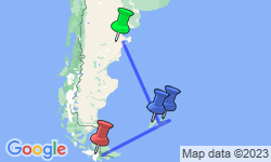 Google Map: Shackleton's Falklands, South Georgia and Antarctica Expedition (Ocean Endeavour)