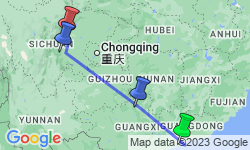 Google Map: Hong Kong to Chengdu -  9 days