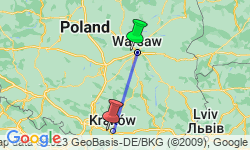 Google Map: Warsaw & Krakow New Year Getaway