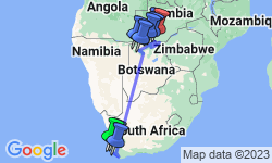 Google Map: Southern Africa: Cape, Delta & Falls
