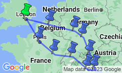 Google Map: Seven Countries, Venice & Paris with London