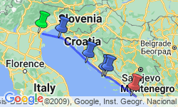 Google Map: Venice, Slovenia, Croatia &  Montenegro