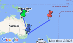 Google Map: Independent Great Barrier Reef & Sydney with Fiji