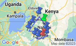 Google Map: Kenya & Tanzania: The Safari Experience with Nairobi