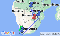 Google Map: Splendors of South Africa & Victoria Falls
