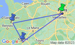 Google Map: Paris, Normandy, & Châteaux Country