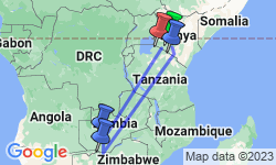 Google Map: 13-day Zambia's Kafue