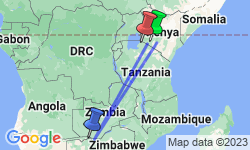 Google Map: Great-value Livingstone, Falls & Luangwa Valley