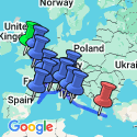 Google Map: London to Athens
