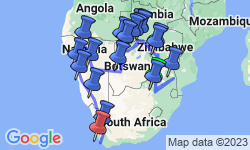 Google Map: Kruger, Falls, Delta & Cape