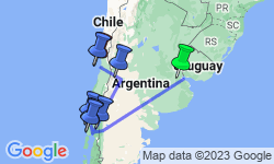 Google Map: Cruising Patagonia with Buenos Aires, Bariloche & Santiago