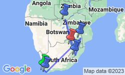 Google Map: Highlights of South Africa with Victoria Falls