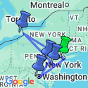 Google Map: New York City, Niagara Falls & Washington DC