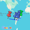 Google Map: Independent Brazil, Argentina & Chile with Easter Island