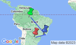 Google Map: Independent Rio de Janeiro and Iguassu Falls with Brazil's Amazon