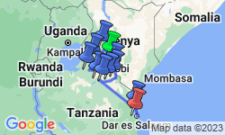 Google Map: Kenya & Tanzania: The Safari Experience with Zanzibar