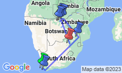 Google Map: Splendors of South Africa & Victoria Falls with Chobe River Cruise