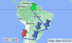 Google Map: South America Getaway with Amazon & Santiago