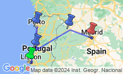 Google Map: Lisbon to Madrid Escape