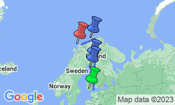 Google Map: Top of Scandinavia with Arctic Circle