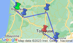 Google Map: A Taste of Southern France  - Bordeaux to Toulouse