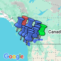 Google Map: Autorondreis Spirit van West Canada