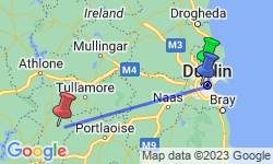 Google Map: Dublin & Kinnitty Castle 6 dagen - combinatie van stad en verblijf in kasteel