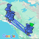 Google Map: Bus- en kampeerrondreis Rocky Mountains, Yukon & Alaska