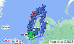 Google Map: 23-Daagse hotelrondreis Bestemming Noordkaap