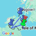 Google Map: 8-Daagse autorondreis Game Of Thrones Noord Ierland