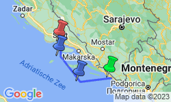 Google Map: Fietsreis Kroatië, 9 dagen