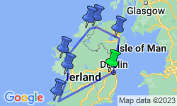 Google Map: 11 daagse fly drive Grand Tour Ierland