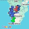 Google Map: Cape Town to Victoria Falls - Hotel/Lodge