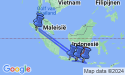 Google Map: 19-Daagse rondreis Sumatra, Java en Bali