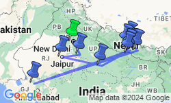 Google Map: 16-daagse rondreis Noord-India & Nepal