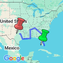 Google Map: USA: Miami to Dallas Road Trip