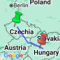 Google Map: Prague, Vienna and Budapest