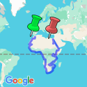 Google Map: Africa Encompassed Group Overland Tour