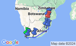 Google Map: Cape Town To Kruger Park Overland
