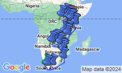 Google Map: Cape Town To Nairobi Group Overland Tour