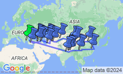 Google Map: Istanbul To Almaty Overland Group Tour