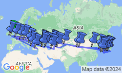 Google Map: Istanbul To Tokyo Overland Group Tour
