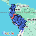 Google Map: Rondreis ECUADOR, PERU, BOLIVIA & CHILI - 60 dagen; Besneeuwde toppen en weidse vlaktes
