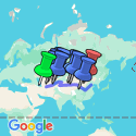 Google Map: Rondreis ZIJDEROUTE - 42 dagen; Van Ashgabat naar Beijing