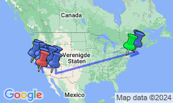 Google Map: 22 daagse fly drive Big Apple to the Great West